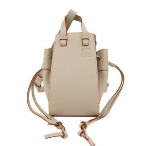 Loewe Calfskin Hammock Drawstring Bag Gray